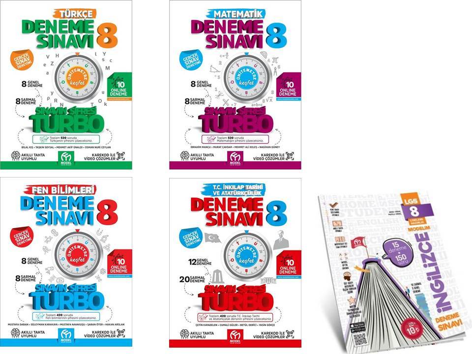 Model Yayınları 8.sınıf 5'li Turbo Deneme Seti T-M-F-S-İ