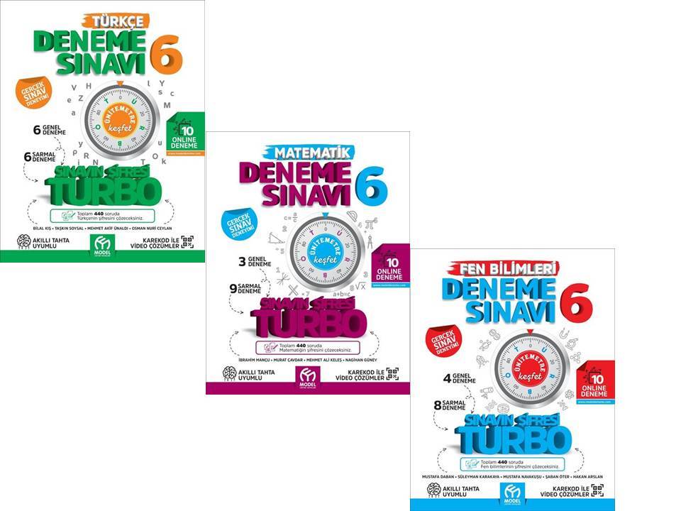 Model Yayınları 6.sınıf 3'lü Turbo Deneme Seti T-M-F