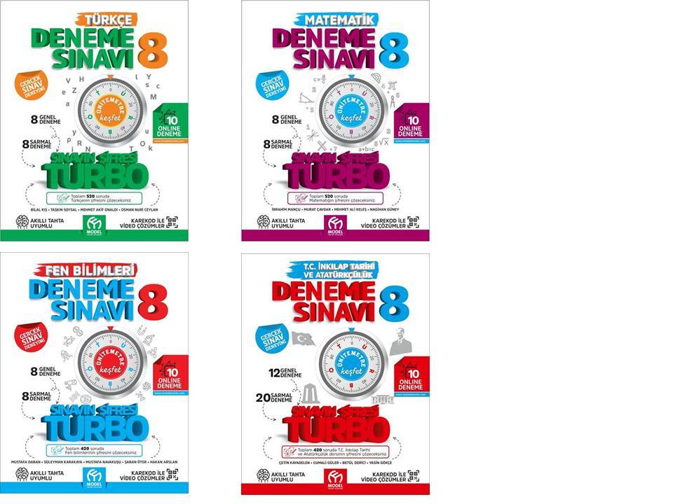 Model Yayınları 8.sınıf 4'lü Turbo Deneme Seti T-M-F-S