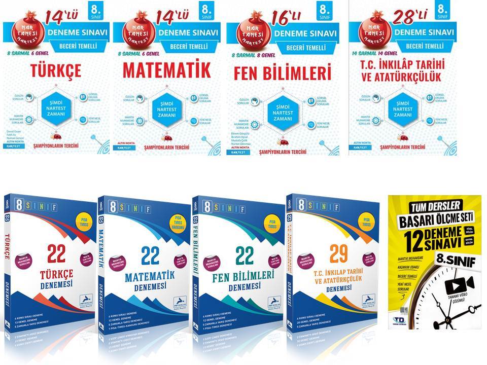 Nartest Paraf ve Tandem Yayınları 8.Sınıf 9'lu Deneme Sınavı Fırsat Seti T-M-F-S