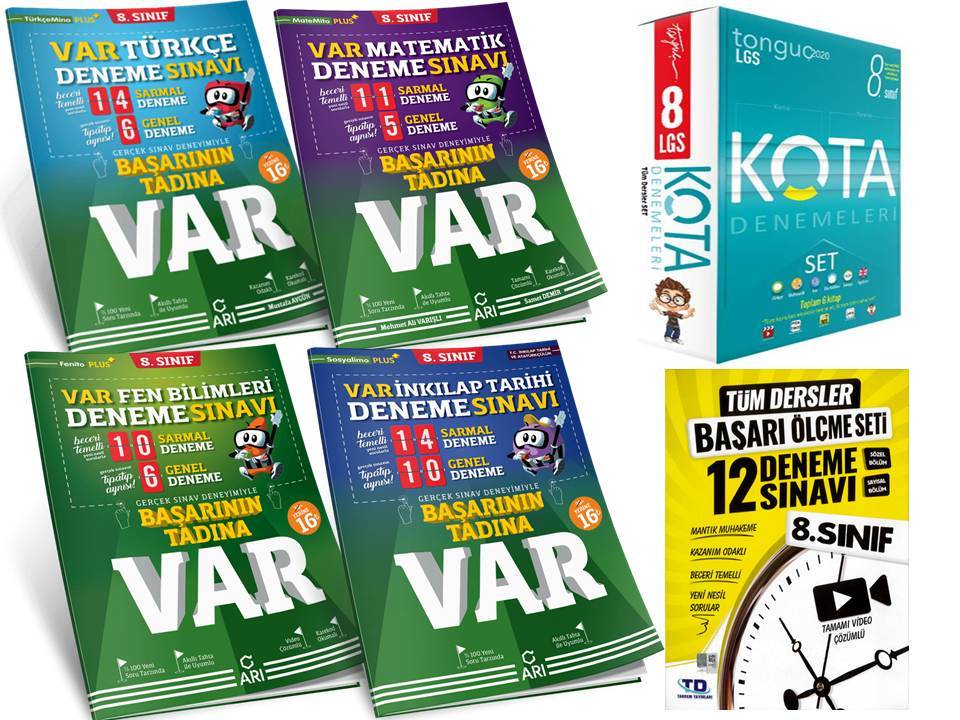 Arı Tandem ve Tonguç Akademi Yayınları 8.Sınıf 6'lı Deneme Seti Var-Kota-Genel