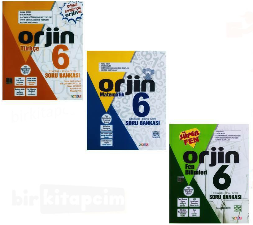 Gama Yayınları 6. Sınıf Orjin Türkçe Matematik Fen Bilimleri Soru Bankası Fırsat Seti