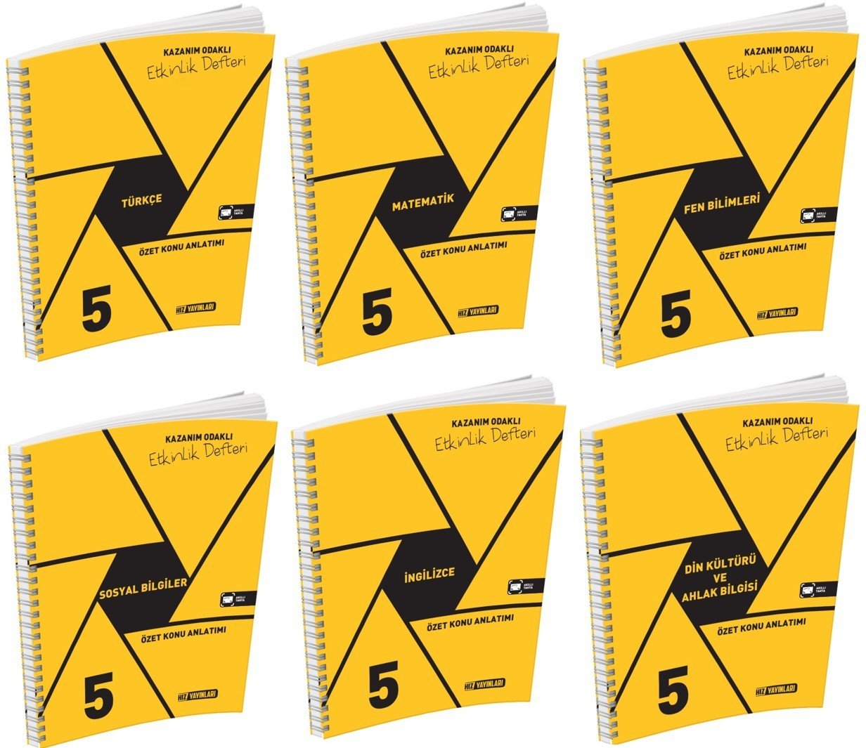 Hız Yayınları 5.Sınıf 6'lı Etkinlikli Defter Seti(T-M-F-S-D-İ)