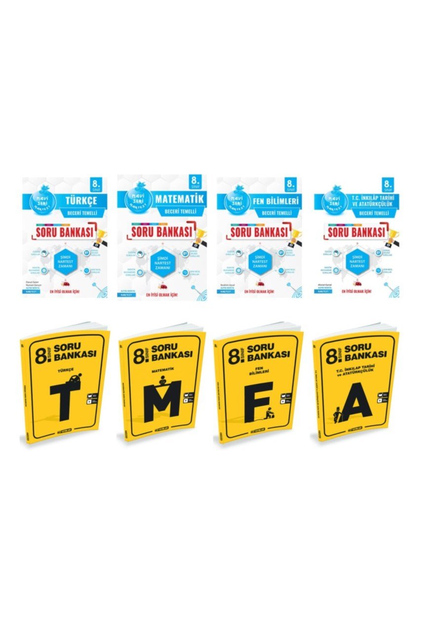 Nartest Mavi 8. Sınıf Ve Hız Yayınları Tüm Dersler Soru Bankası Set (8 Kitap T-M-F-S