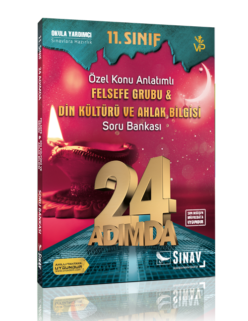 Sınav Yayınları 11. Sınıf Felsefe Grubb & Din Kültürü ve Ahlak Bilgisi 24 Adımda Özel Konu Anlatımlı Soru Bankası