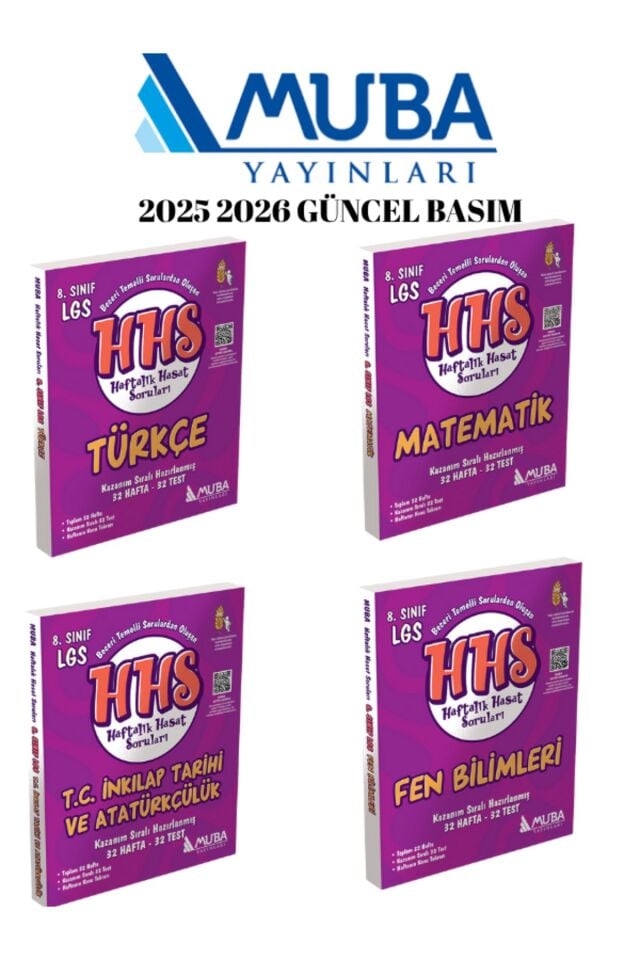Muba Yayınları 8. Sınıf LGS HHS Haftalık Hasat Soruları Seti (T-M-F-S)