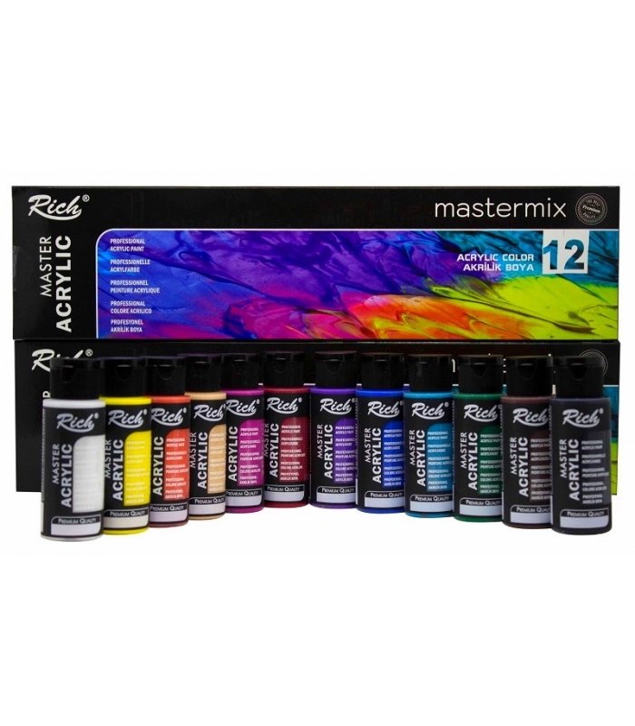 Rich Mastermix Akrilik Boya Seti 12 Renk x 60cc