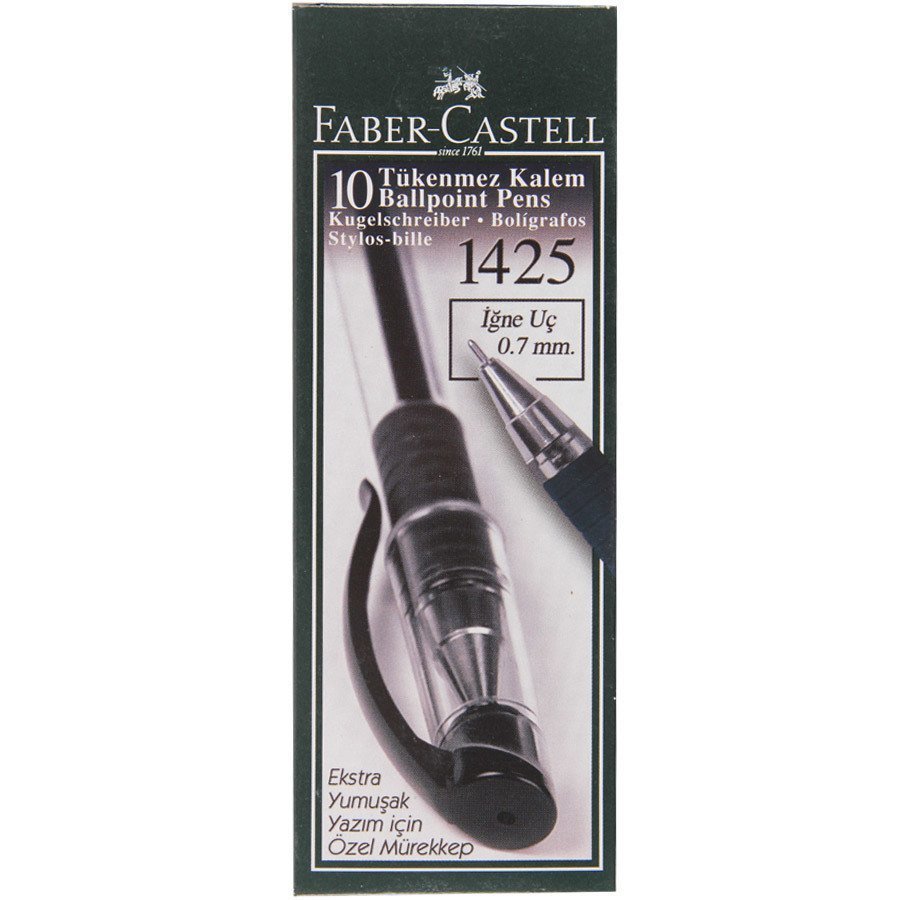 FABER CASTELL 1425 TÜKENMEZ KALEM 0.7 SİYAH 10 LU