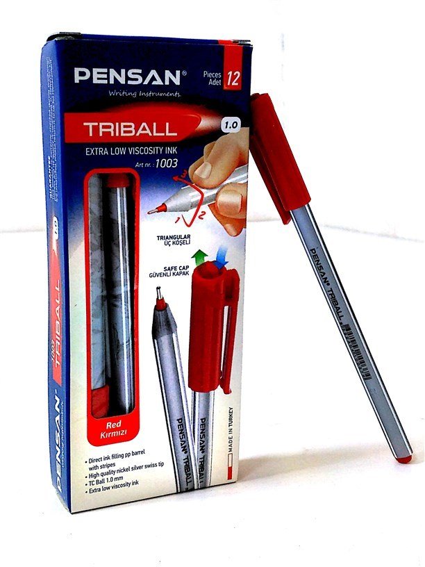 Pensan 1003 Triball Tükenmez Kalem Kırmızı 12’li