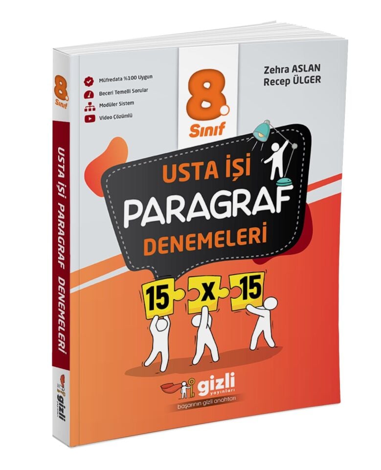 Gizli Yayınları 8. Sınıf Usta İşi Paragraf Denemeleri