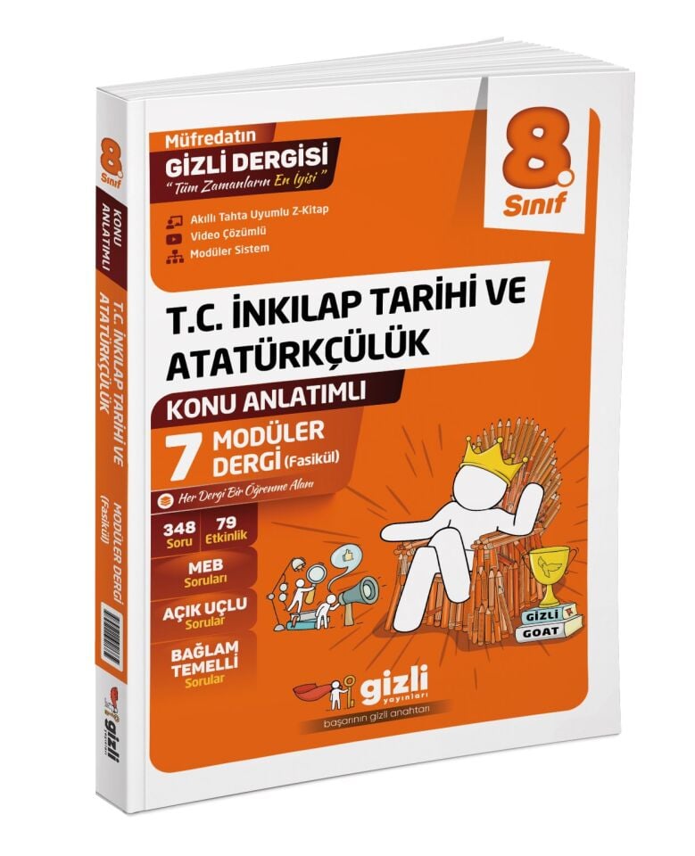 Gizli Yayınları 8. Sınıf T.C. İnkılap Tarihi ve Atatürkçülük Konu Anlatımlı 7 Modüler Dergi Fasikül