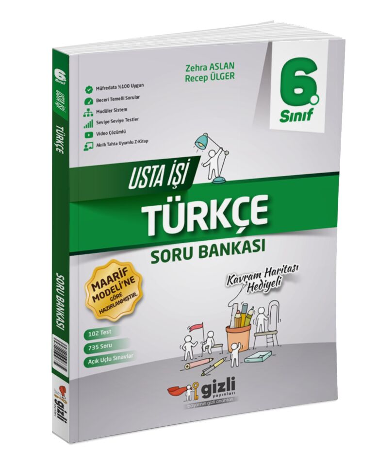 6. Sınıf Türkçe Usta İşi Soru Bankası Kavram Haritası Hediyeli