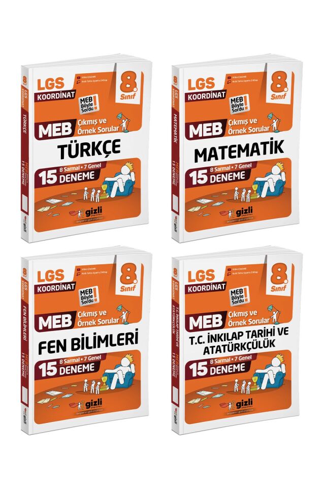 Gizli Yayınları 8. Sınıf LGS Koordinat Çıkmış Sorular 15'li Deneme Seti