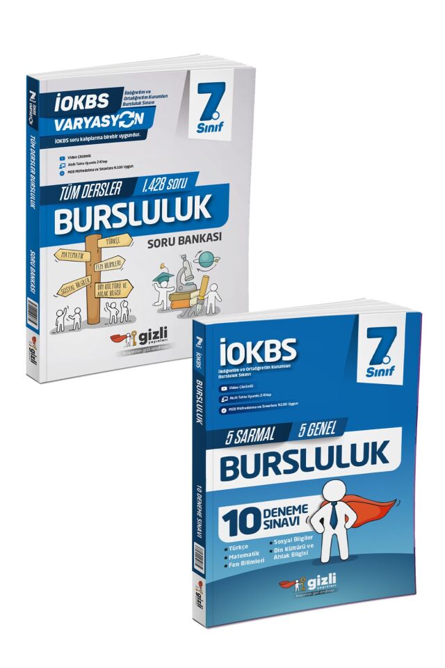 Gizli Yayınları 7. Sınıf İOKBS Bursluluk Sınavına Hazırlık Seti (Soru Bankası + Deneme)