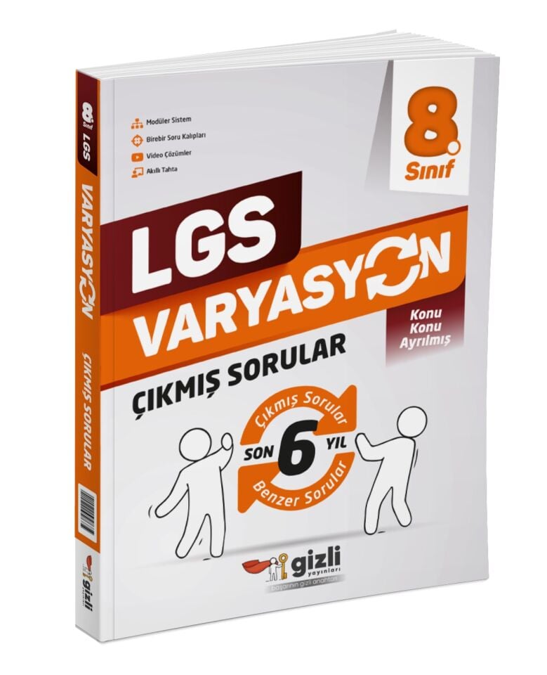 Gizli Yayınları 8. Sınıf LGS Varyasyon Son 6 Yıl Çıkmış ve Benzer Sorular