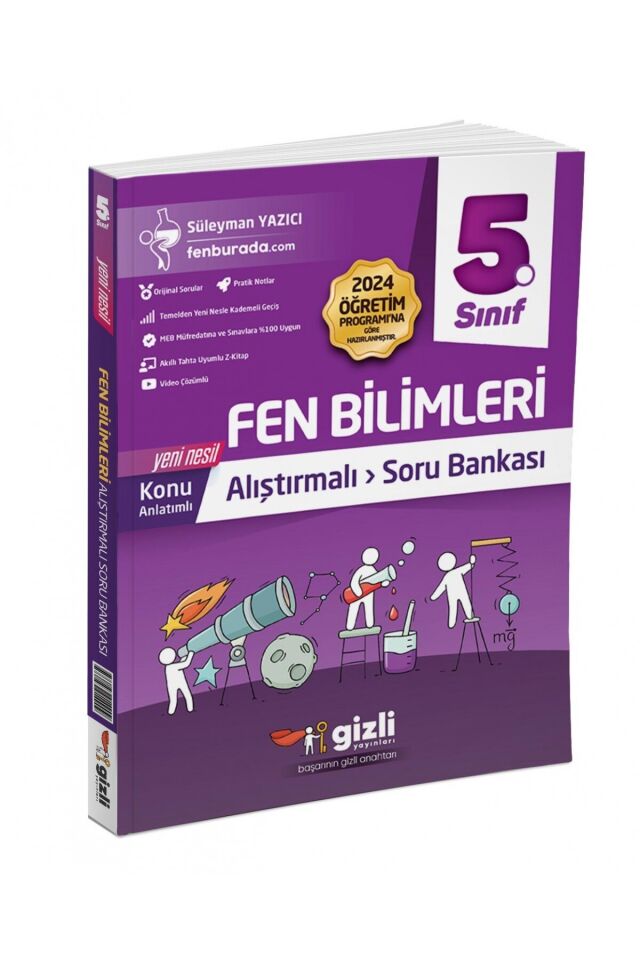 Gizli Yayınları 5. Sınıf Fen Bilimleri Yeni Nesil Alıştırmalı Soru Bankası