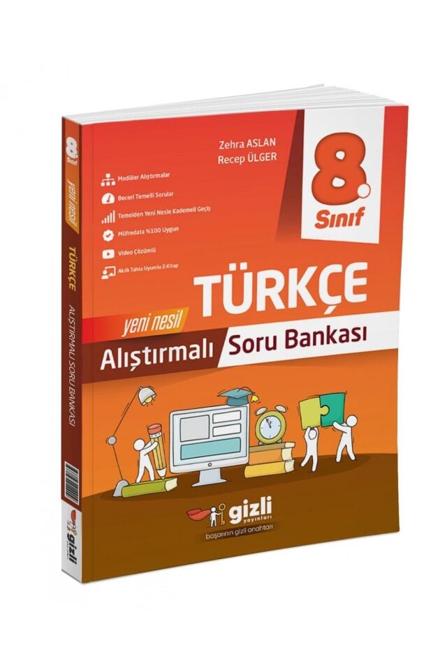 Gizli Yayınları 8. Sınıf Türkçe Yeni Nesil Alıştırmalı Soru Bankası