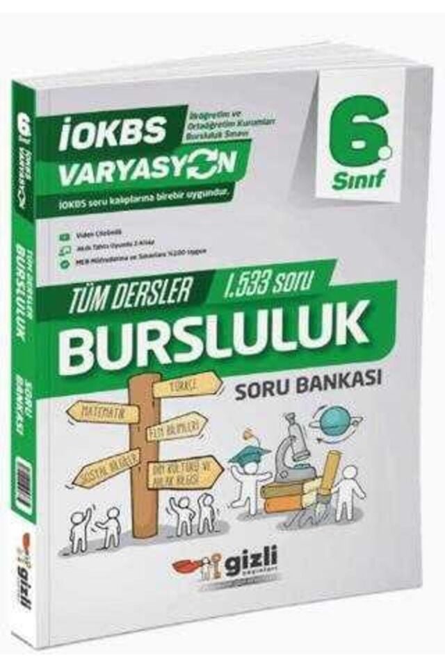 Gizli Yayınları 6. Sınıf İOKBS Bursluluk Tüm Dersler Soru Bankası