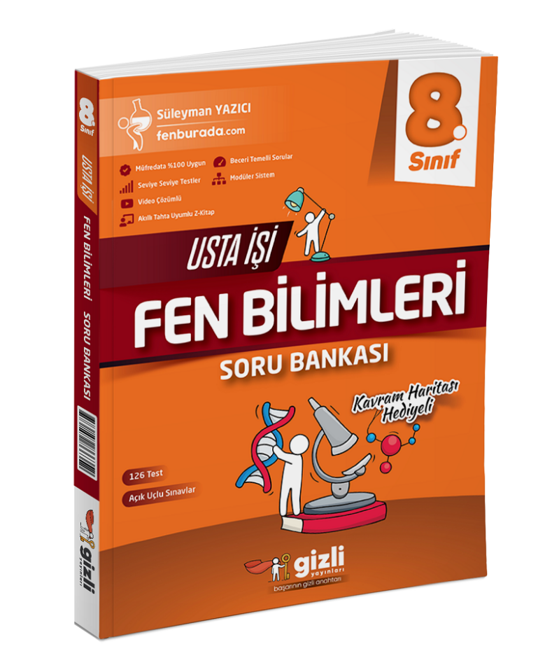 Gizli Yayınları 8. Sınıf Usta İşi Fen Bilimleri Soru Bankası