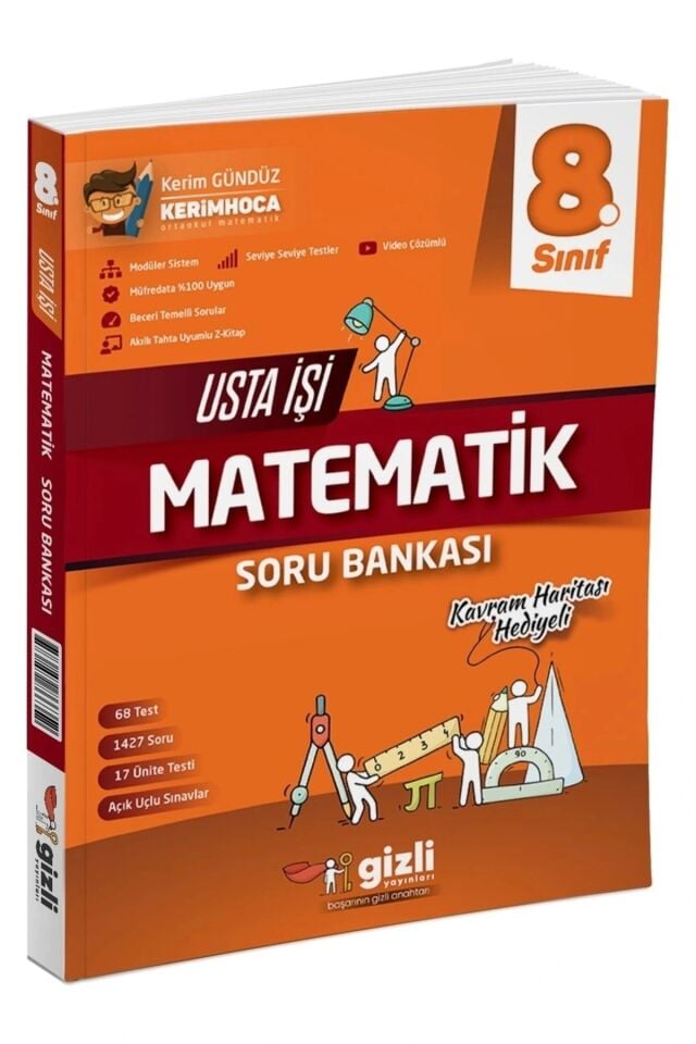 Gizli Yayınları 8. Sınıf Usta İşi Matematik Soru Bankası