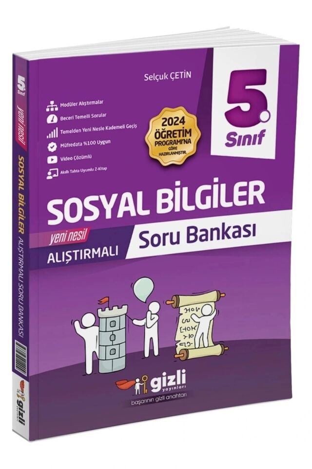 Gizli Yayınları 5. Sınıf Sosyal Bilgiler Yeni Nesil Alıştırmalı Soru Bankası