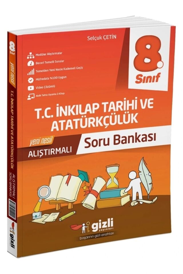Gizli Yayınları 8. Sınıf T.C. İnkılap Tarihi ve Atatürkçülük Yeni Nesil Alıştırmalı Soru Bankası