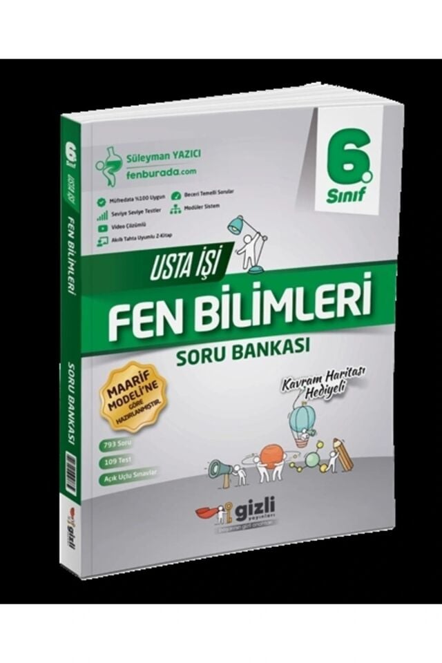 Gizli Yayınları 6. Sınıf Usta İşi Fen Bilimleri Soru Bankası