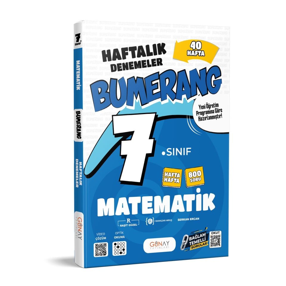 Günay Yayınları 7. Sınıf Bumerang Haftalık Denemeler Matematik