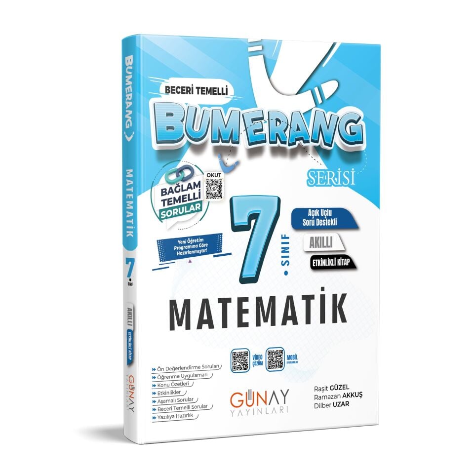 Günay Yayınları 7. Sınıf Bumerang Serisi Matematik Akıllı Etkinlikli Kitap