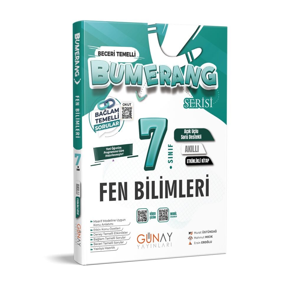 Günay Yayınları 7. Sınıf Bumerang Serisi Fen Bilimleri Akıllı Etkinlikli Kitap