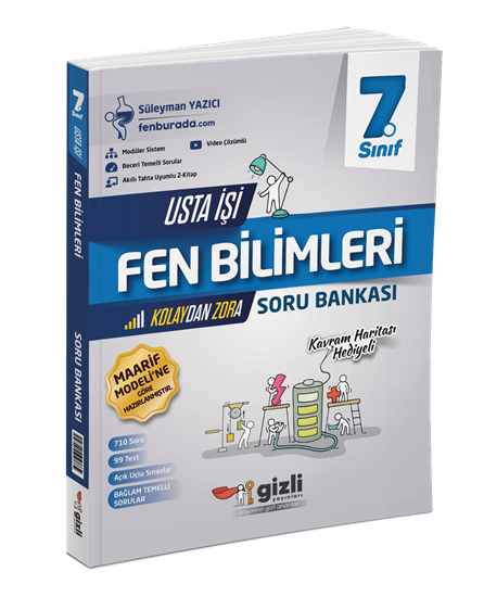 Gizli Yayınları 7. Sınıf Usta İşi Fen Bilimleri Soru Bankası