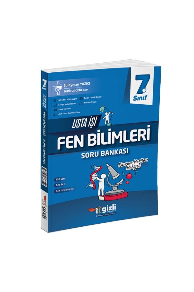 Gizli Yayınları 7. Sınıf Usta İşi Fen Bilimleri Soru Bankası