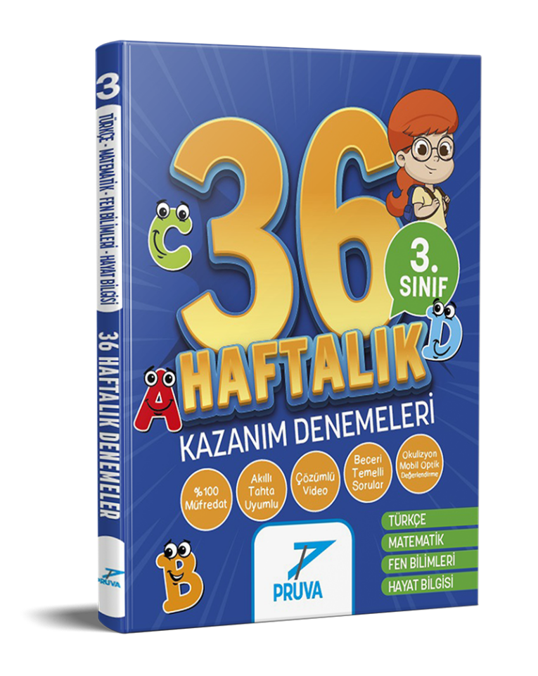 Pruva Akademi 3. Sınıf 36 Haftalık Kazanım Denemeleri