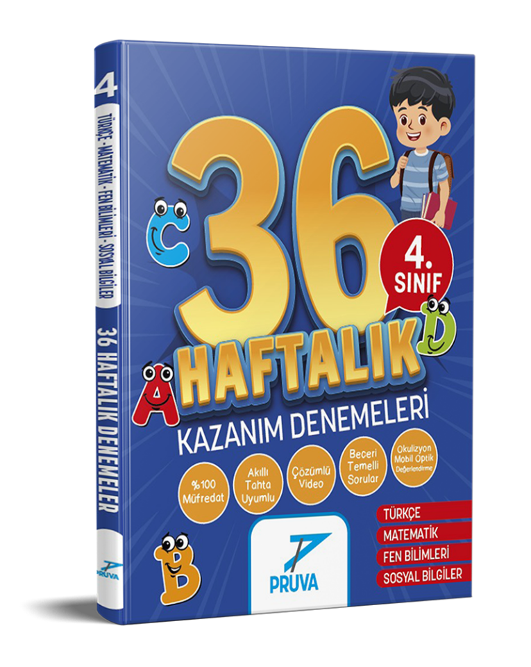 Pruva Akademi 4. Sınıf 36 Haftalık Kazanım Denemeleri