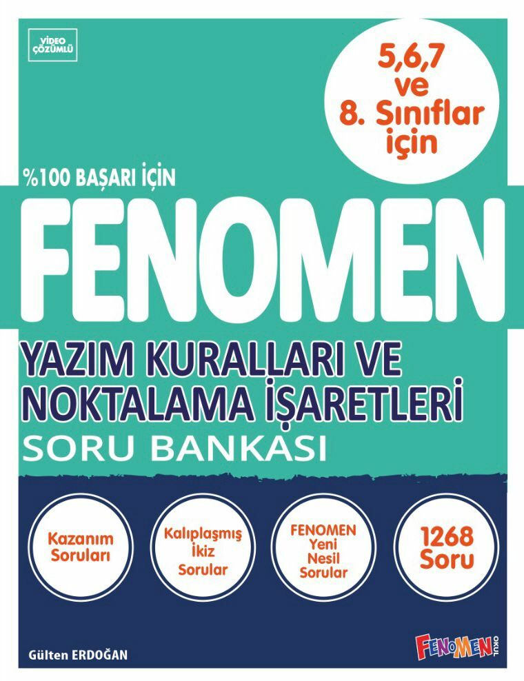 FENOMEN YAZIM KURALLARI VE NOKTALAMA İŞARETLERİ SORU BANKASI (5-6-7-8.SINIFLAR İÇİN)