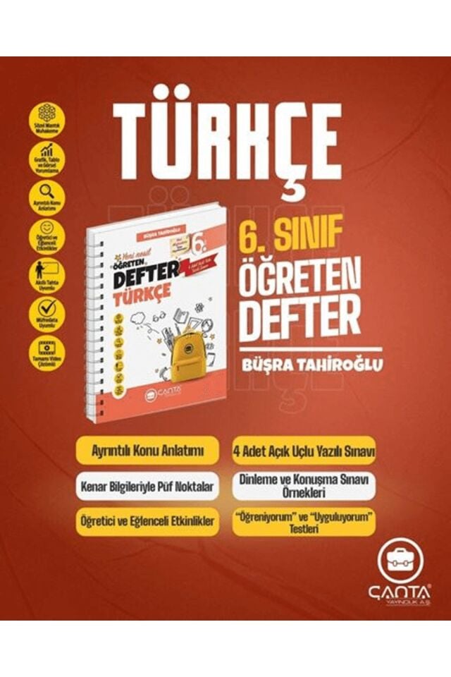 6. Sınıf Türkçe Okula Yardımcı Öğreten Defter 2025-2026 / Kolektif / Çanta Yayınları / 9786256137356