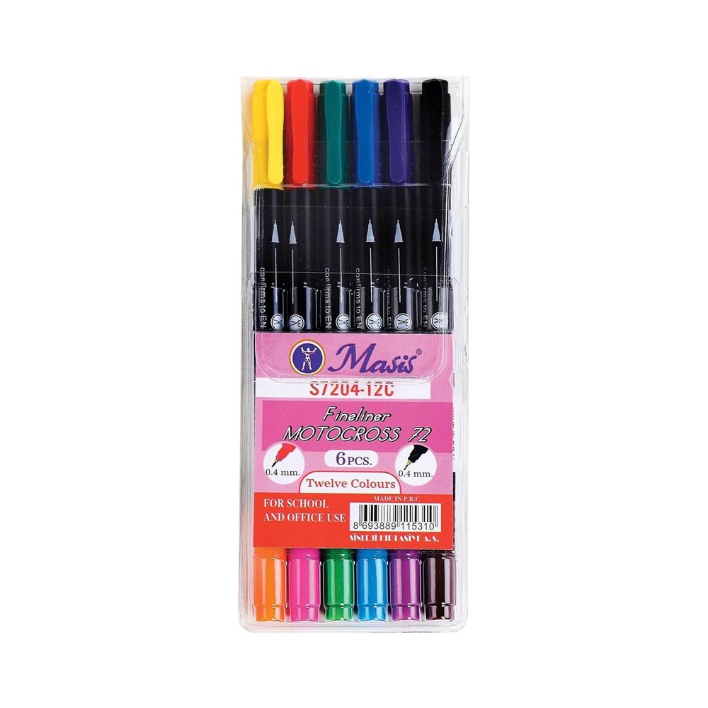 Masis Fineliner Çift Taraflı 04 Mm 6 Renk