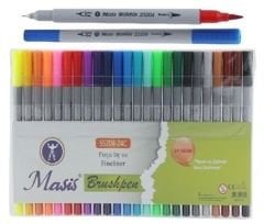 Masis Fırça Keçe Uç Fineliner Kalem 24 Renk