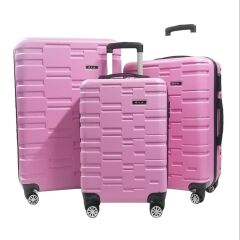 ÖVS Silikon 3'lü Valiz Seti Pembe