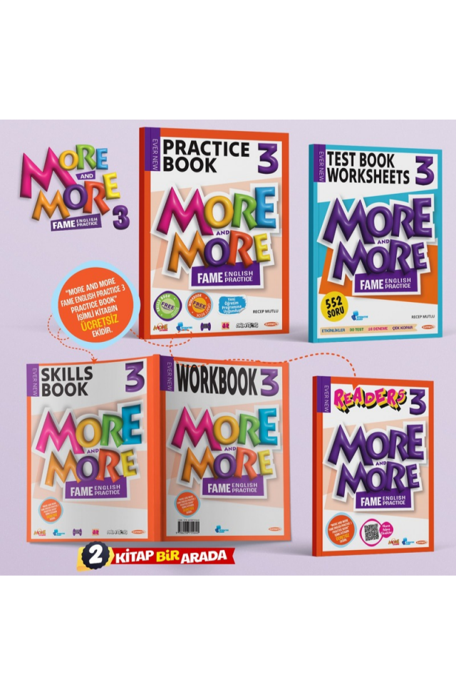 3 MORE&MORE PRACTICE BOOK SETI (3 KITAP) + TEST BOOK WORKSHEETS (KAMPANYALI - IADESIZ)