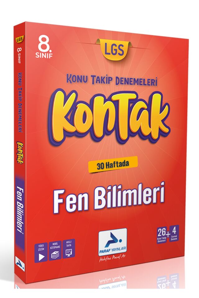 Paraf Yayınları 8. Sınıf KonTak LGS Konu Takip Denemeleri Fen Bilimleri
