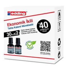 Edding 30 ml 2'li Siyah Tahta Kalemi Mürekkep