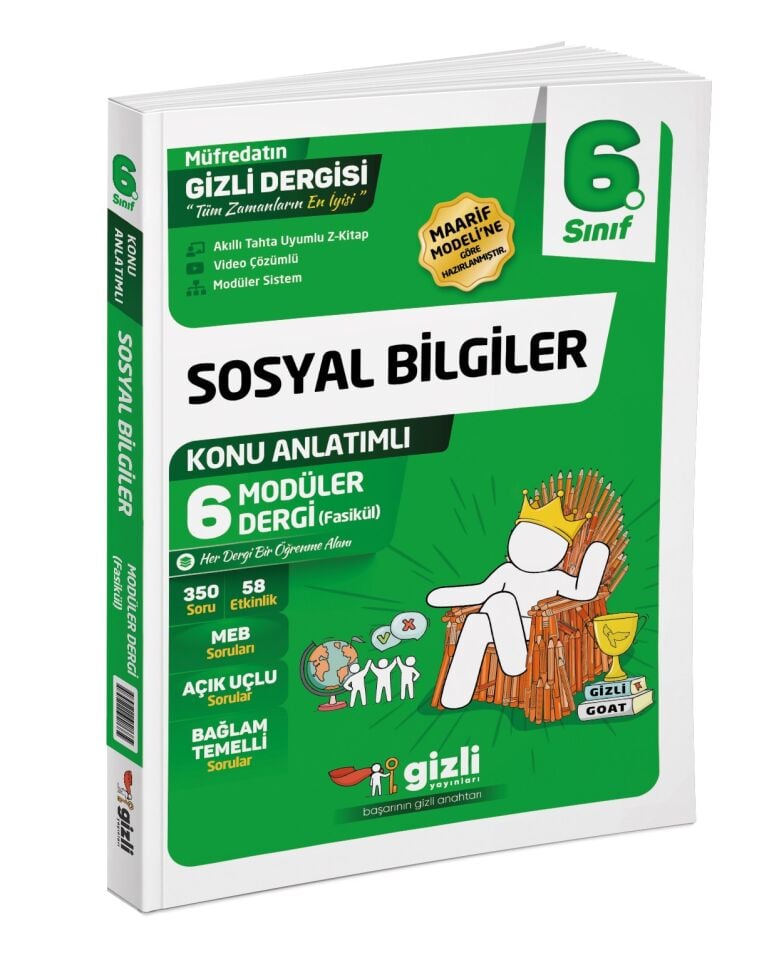 Gizli Yayınları 6. Sınıf Sosyal Bilgiler Konu Anlatımlı 6 Modüler Dergi Fasikül