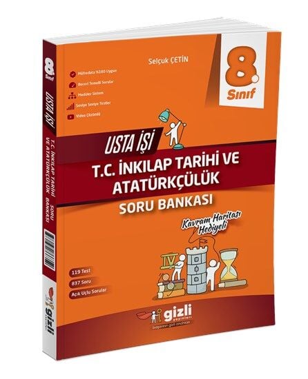 Gizli Yayınları 8. Sınıf Usta İşi T.C. İnkılap Tarihi ve Atatürkçülük Soru Bankası