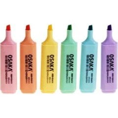 Osaka Fosforlu Kalem Pastel Renkler 6'lı Set