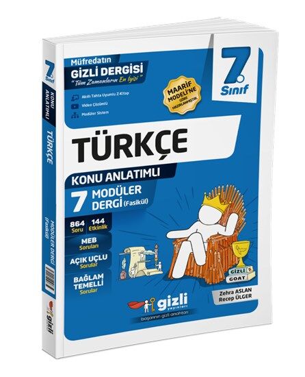 Gizli Yayınları 7. Sınıf Türkçe Konu Anlatımlı 7 Modüler Dergi Fasikül