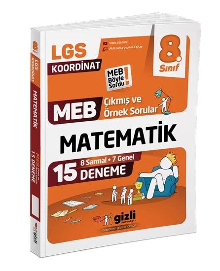 Gizli Yayınları 8. Sınıf LGS Koordinat MEB Çıkmış ve Örnek Sorular Matematik 15 Deneme