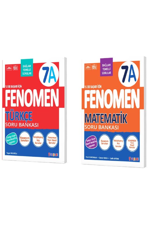 Fenomen Yayıncılık 7. Sınıf Türkçe ve Matematik 7A Soru Bankası Seti