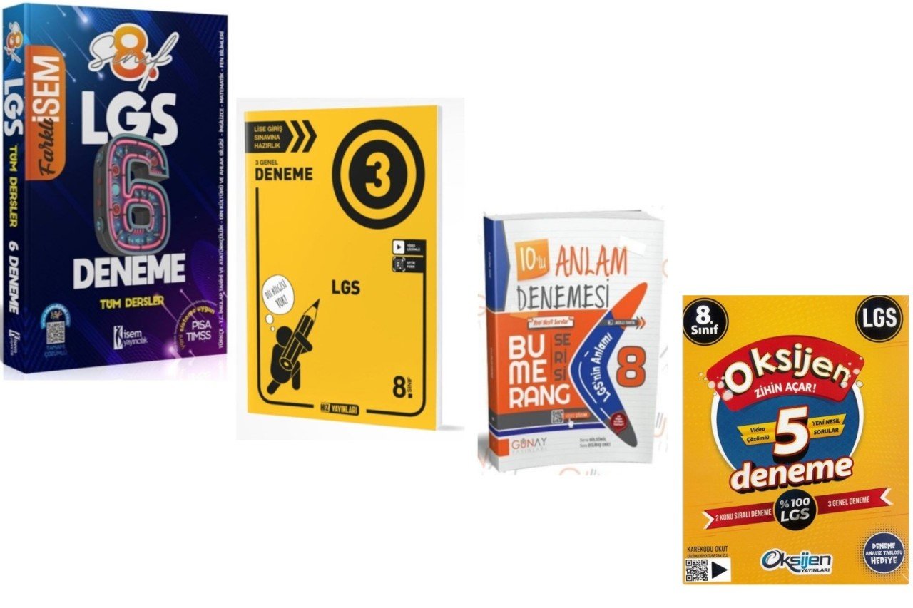 8.Sınıf 4'lü Deneme Seti(İsem-Hız-Oksijen-Günay)