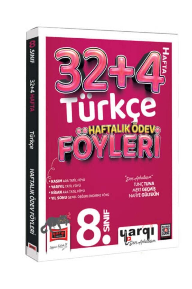 Yargı Yayınevi 8. Sınıf 32+4 Hafta Türkçe Haftalık Ödev Föyleri